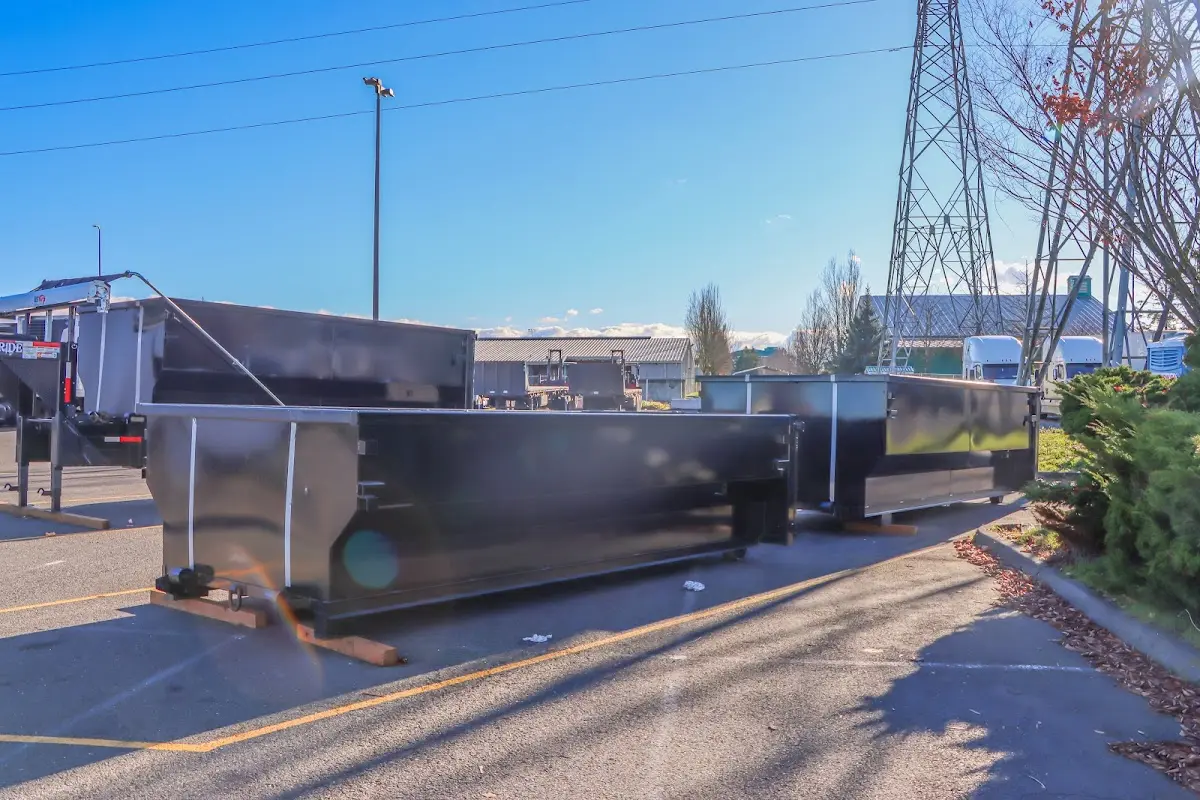 Roll-off dumpster ready for waste disposal at job site for Residential Dumpster Rental in Eureka